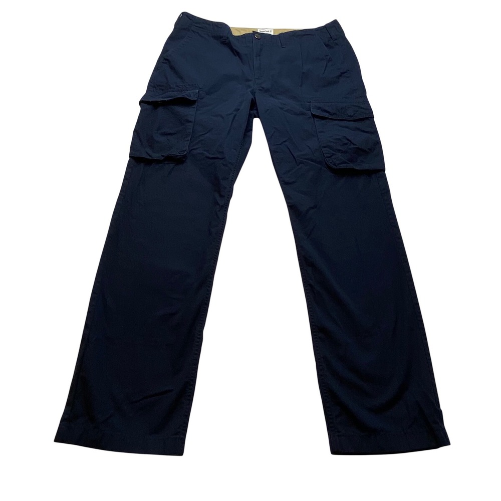 Timberland Mens‎ Navy Blue Ripstop Cargo Pants Classic Fit 38x34 Straight Leg